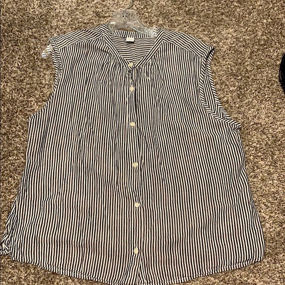 Navy and White Striped Tank Top